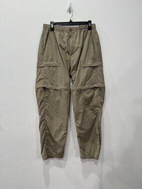 The North Face Men's Size M Convertible Nylon Cargo Pants Khaki Zip-Off Legs